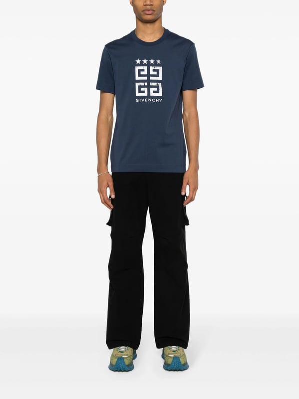 GIVENCHY/4G スターズ ホワイト ロゴ プリント T シャツ Givenchy 4G Stars T-Shirt in White for Men | Lyst