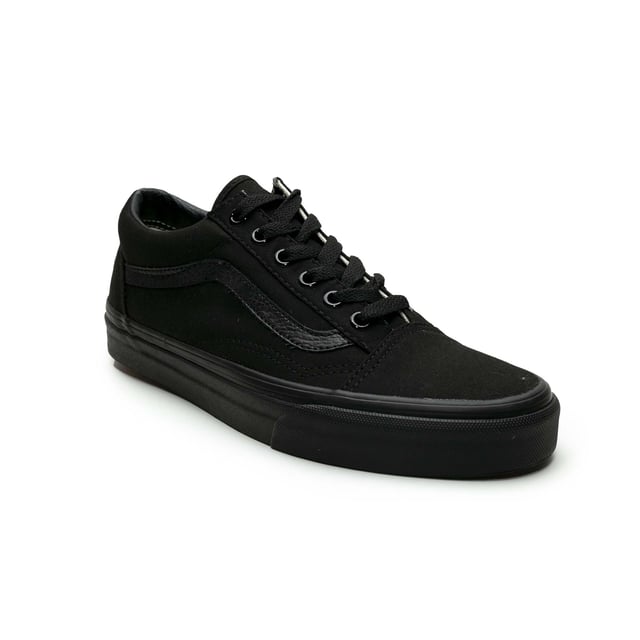 Vans old skool trainers black black mono leather hotsell