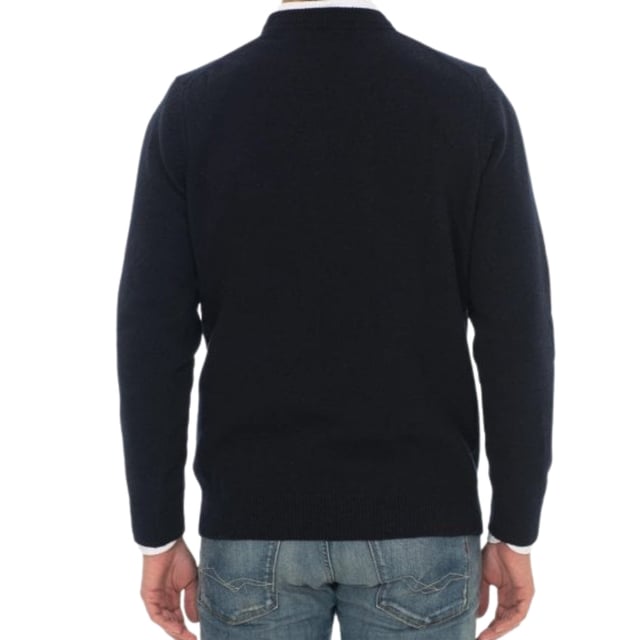 Stay in comfort and style with the Lyle &amp; Scott Branded jumper. This jumper fits true to size and features the signature Lyle &amp; Scott brand logo. Making a statement never looked or felt so good!, Elasticated Hem and Cuffs, Crew Neck Jumper, Lyle &amp; Scott Navy Sweater, 80% Wool, 20% Polyamide, Brand Logo On Left Chest, Regular Fit, Fits True To Size, Navy Blue Jumper
