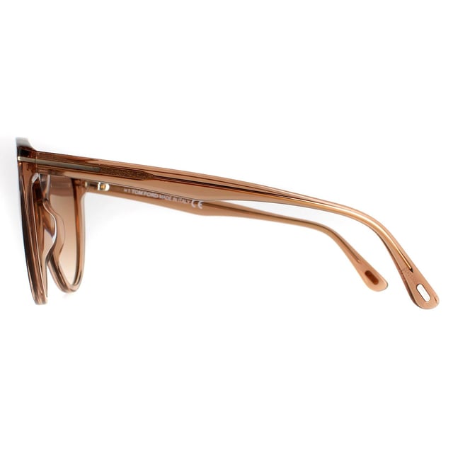 Tom Ford Cat Eye Womens Shiny Light Bruin Bruine Mirror FT0915 Isabella zonnebrillen zijn een luxueus kattenoogontwerp gemaakt van premium acetaat afgewerkt met het metalen Tom Ford T -logo op de tempels.