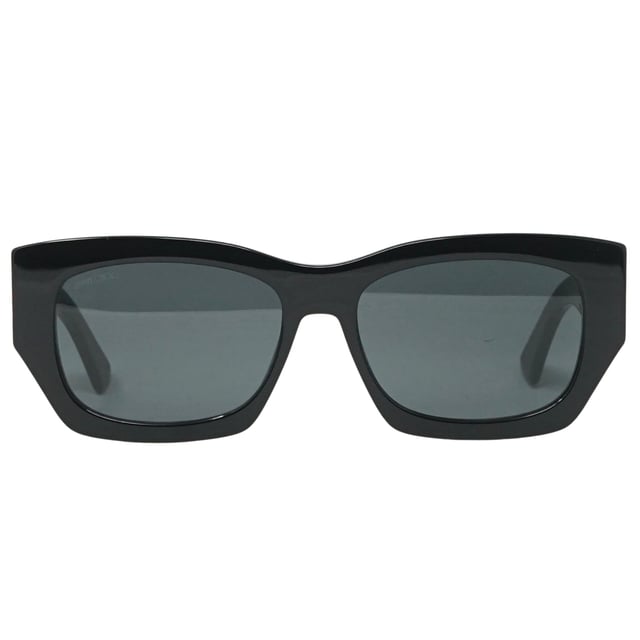 Jimmy Choo Cami 807 Black Sunglasses. Experience luxury and sophistication with the Jimmy Choo Cami 807 Sunglass. Crafted from the finest materials, these sleek sunglasses feature 100% UVA/UVB protection and refined metallic accents. Admire the sophisticated Jimmy Choo style with these timeless sunglasses.. Black Sunglass, Nose Bridge Width = 17mm, Lens Width = 56mm, Arm Length = 145mm. Branded Sunglasses Case and Cleaning Cloth Included. 100% Protection Against UVA &amp; UVB Sunlight and Conform to British Standard EN 1836:2005, Sunglasses, Sunglasses Case, Cleaning Cloth and Care Instructions all Included. Jimmy Choo Cami 807 Sunglass
