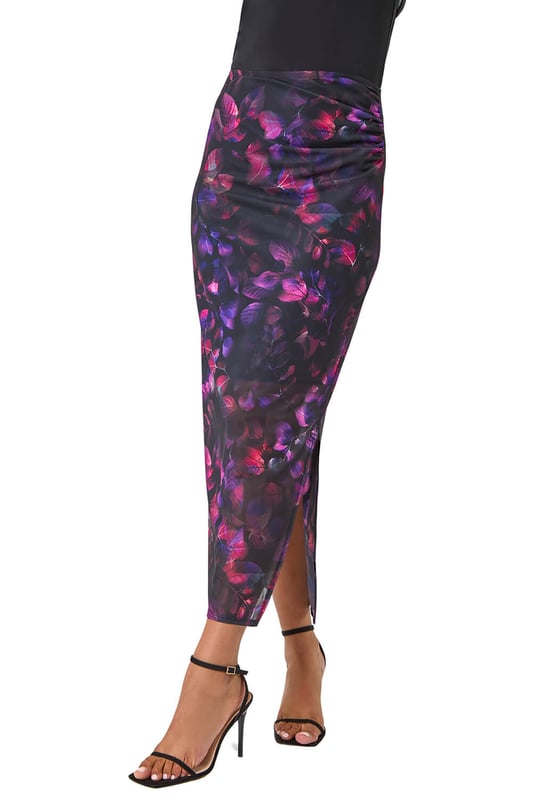 Pink mesh skirt pencil top