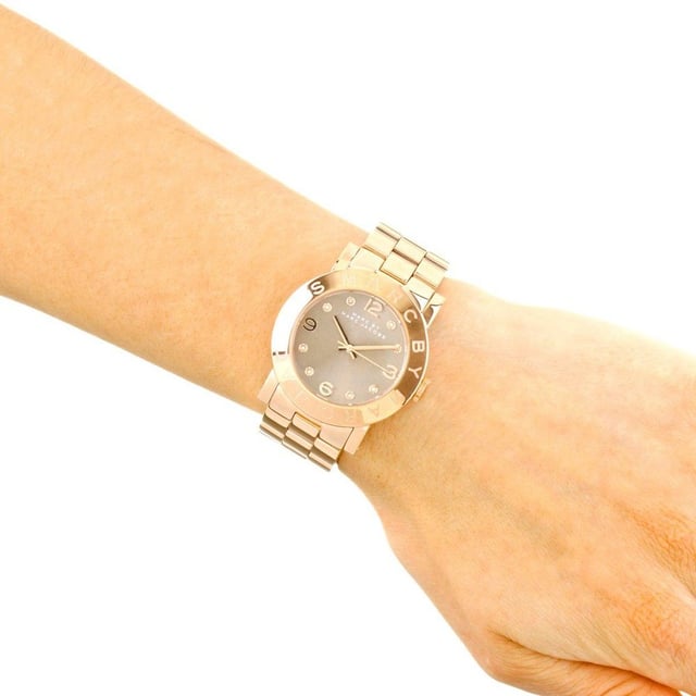 Shop the elegant Marc Jacobs MBM3221 Ladies Watch with a 36mm rose gold case, wheat dial, and stainless steel band for a stylish accessory.