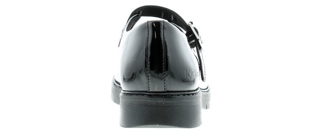 Womens Kickers Finley Patent Shoes in black.- Premium leather upper.- Buckle fastening closure. - Sole designed to be durable and long-lasting. - Sleek patent finish.- Iconic coloured tabs. - Comfortable padded collar.- Leather upper  Textile lining  Synthetic sole. - Ref: 116233