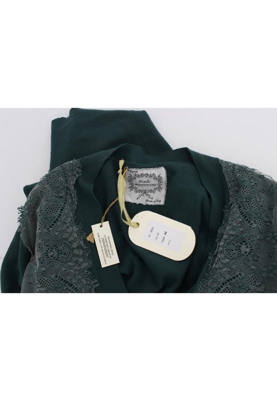 100% authentic PINK MEMORIES green cotton lace cardigan sweater
  Model: Cardigan sweater
  Color: Green
  Full front button closure
  Logo details
  Made in Italy
  Material: 100% Cotton