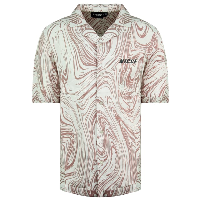 Nicce Camisa Manga Corta Estampada Ash Hombre Rosa Blanca 211 1 07 02 0338
