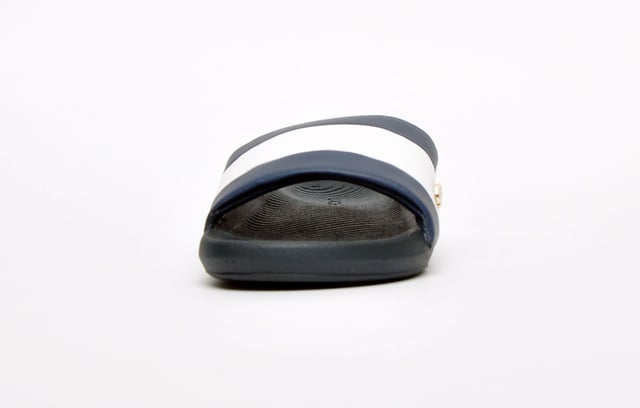 Lacoste Croco Slide 120 3 Sliders de la Marina de las Mujeres Lacoste Croco Slide 120 3 Slip-On Blue Synthetic Womens Flip-Flops 39CFA0036 092
