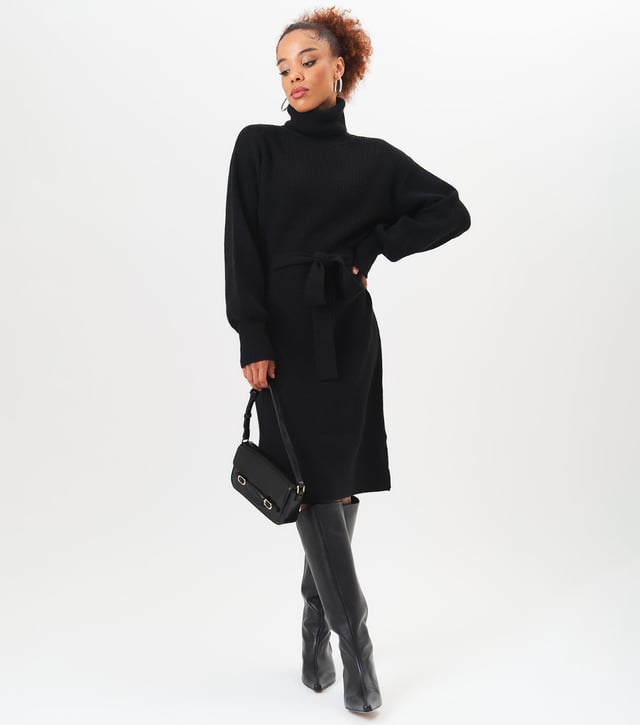 Oversized roll neck jumper dress shop