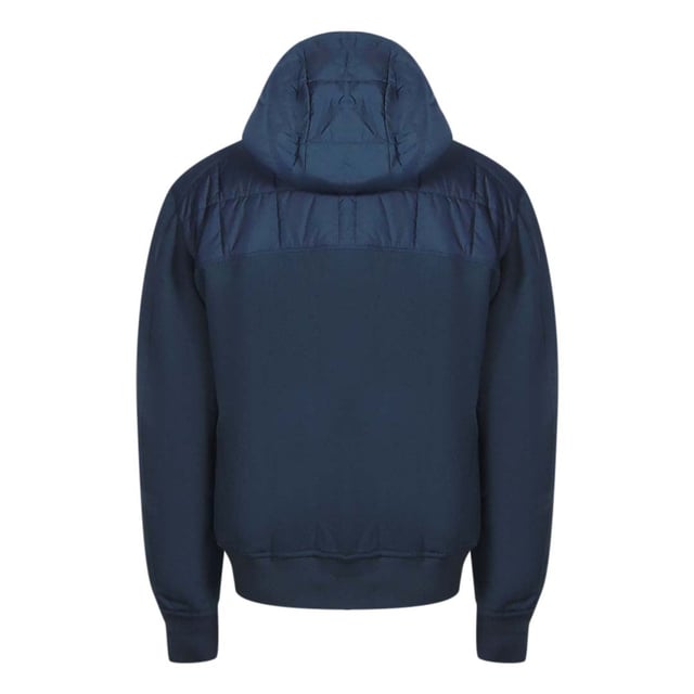 Chaqueta azul Parajumpers, dos bolsillos delanteros con cremallera, parche PJS en la manga izquierda, chaqueta 100% poliester, cintura y mangas elasticas