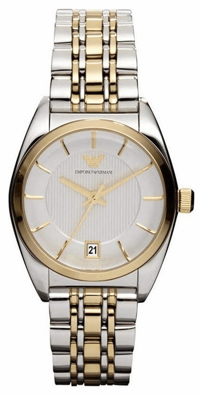 Emporio Armani Dameshorloge Kwarts Zilver & Goud• Materiaal kastdeksel: Roestvrij staal• Soort glas: Mineraal• Materiaal Band: Roestvrij Staal• Kleur kast: Zilver & Goud• Waterdichtheid: 50 m (5 ATM)•