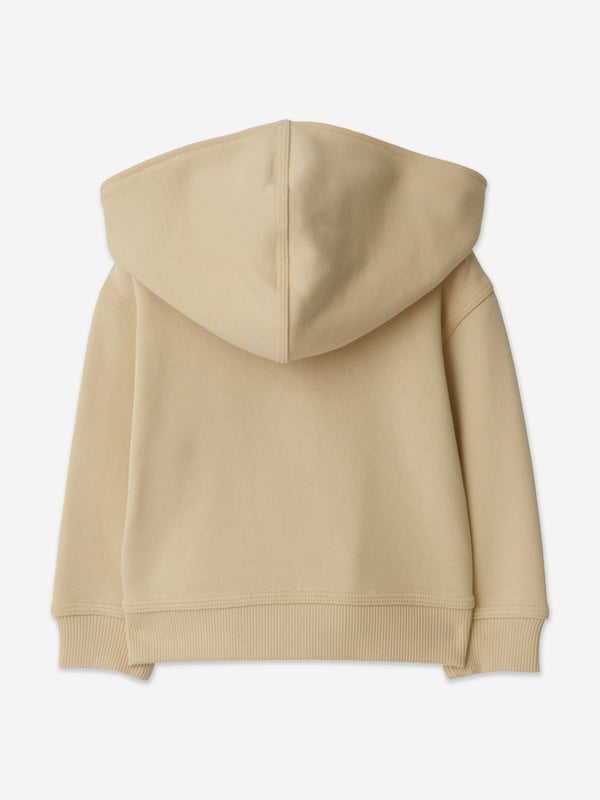 Burberry reconceptualise vintage archives into beautifully modernised aesthetics. This baby girls hoodie captures the label's passion for minimalist sophistication and elegance. It features a distinctive Equestrian Knight pattern, hood, and front zip closure. Long Sleeves Straight Hemline 100% Cotton