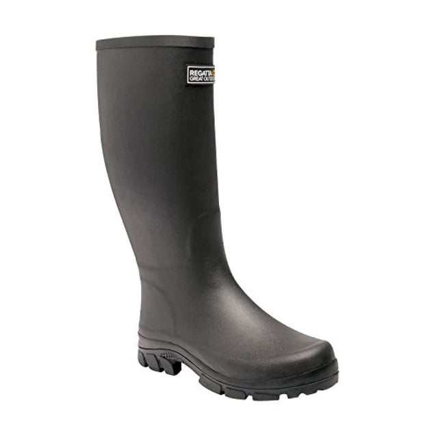 Regatta Great Outdoors Mens Mumford II Rubber Wellington Boots Lightweight moulded EVA midsole for cushioning. DWR water resistant finish. Vulcanised natural rubber construction. Natural cotton lining. Hardwearing durable rubber outsole.
