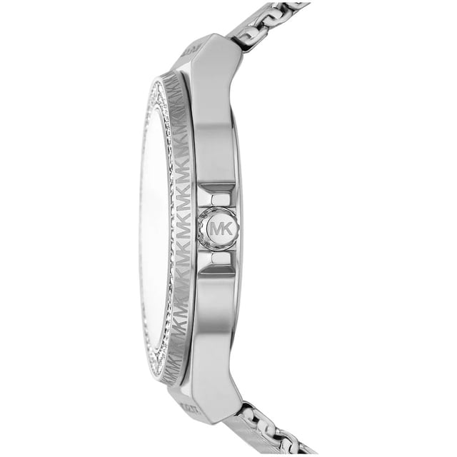 Sku: MK7337Case Size: 37 mmMovement: Quartz Three-HandPlatform: LENNOXStrap Material: Stainless SteelStrap Colour: SilverCase Water Resistance: 5 ATMCase Material: Stainless SteelCase Colour: SilverDial Colour: WhiteStrap Width: 20 mmClosure: Safety Mesh BuckleCrystal Type: Mineral