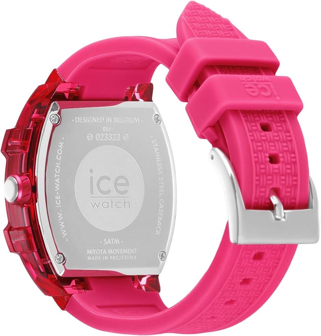 This Ice Watch Ice Boliday - Flashy Pink Analogue Watch for Women is the perfect timepiece to wear or to gift. It's Pink  Tonneau case combined with the comfortable Pink Silicone watch band will ensure you enjoy this stunning timepiece without any compromise. Operated by a high quality Quartz movement and water resistant to 5 bars, your watch will keep ticking. Dare to be colorful with the ICE boliday - Flashy pink plastic. This watch is the embodiment of fun and daring, with its bright pink color immediately brightening up everyday life. This Analogue watch has a  function: Luminous Hands and Luminous Numbers High quality 19 cm length and 19 mm width Pink Silicone strap with a Buckle Case measurement: 36 X 47 mm,case thickness: 12 mm, case colour: Pink and dial colour: Pink