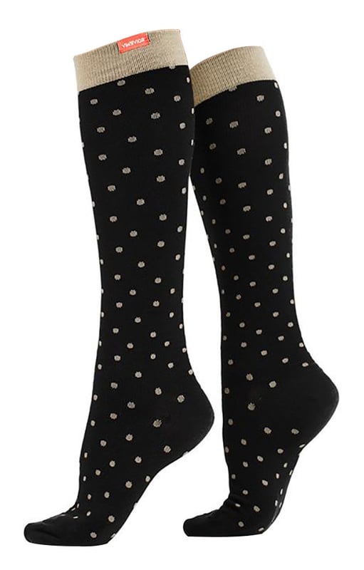 Energize your legs! Using integrally-knit graduated compression, these compression socks apply therapeutic pressure that starts at the ankle and gradually eases above. It’s this external pressure that energizes your legs and Reduces Swelling. These socks have a 30-40 mmHg compression level that is ideal for all-day, everyday wear, sitting or standing for long periods. High-quality premium cotton fibers and Spandex throughout the sock allow for sustained compression throughout the day. Alleviate achiness & heaviness by squeezing the legs from the bottom up, our legwear can help increase circulation of freshly oxygenated blood back to your legs. These are made for people with circulation problems and also ideal for flight travel, pregnancy, exercising, when sitting or standing for long periods of time and even during visits to hospital. These socks are specially designed to energise legs, reduce swelling, alleviate achiness & heaviness and to aid in muscular recovery. The specially designed fabric cotton blends and The 200-needle count gives supreme comfort and flexibility which contours leg and heel for superior fit. These socks are comfortable and breathable with graduated compression from ankle to calf with a contoured leg and heel for a great fit. The flexible toe pocket doesn’t squeeze the toes! They are also the extra wide style to fit comfortably around the wider legs and calves. Tested & Trusted: Based out of Missoula, Montana, VIM & VIGR is dedicated to creating products that provide you with everyday relief. VIM & VIGR graduated compression legwear was developed in partnership with vascular surgeons and vein clinics and all products are listed with the Food and Drug Administration (FDA). These compression socks are available in 4 colours and 3 sizes: Small/Medium, Medium/Large and Large/X-Large. They’re made out of 48% Cotton, 42% Nylon, 10% Spandex (Latex-free).