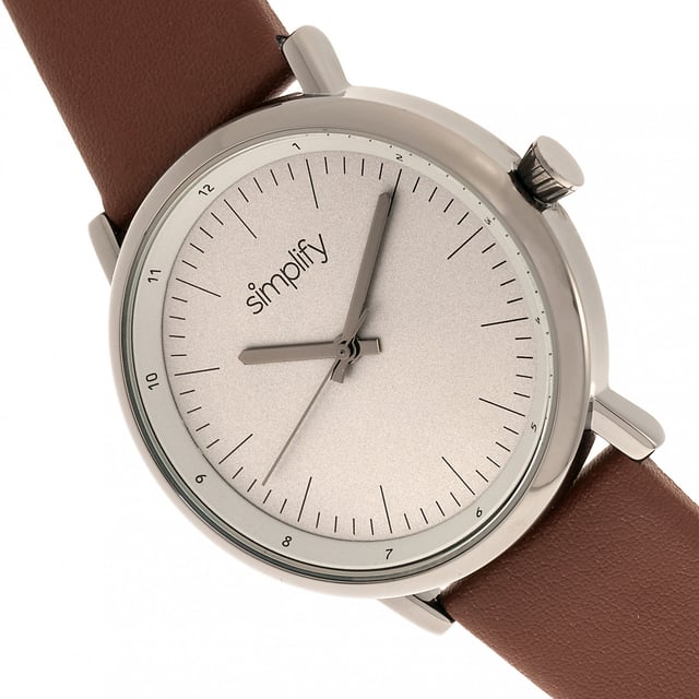 Polished Alloy Case; Quality Japanese Quartz Movement; Non-Glare Scratch-Resistant Mineral Crystal; Logo-Engraved Stainless Steel Caseback; Genuine Leather Strap; Logo-Engraved Stainless Steel Clasp; 39mm Case Diameter; 3ATM Water Resistance;