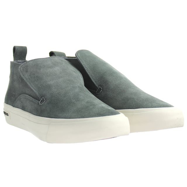 Seavees Huntington Middle Greyboard Suede Slip-On Grey Suede Leather Mens Shoes