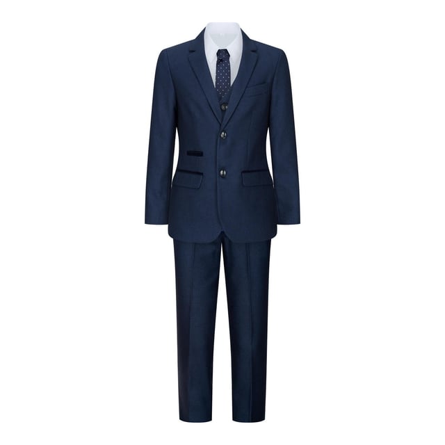 Suave, elegante y refinado: con este diseño de tweed azul marino de alta calidad te quedará genial. La Zwei-Knopf-Jacke queda de maravilla y tiene una estructura de media lona que mejora su rendimiento, incluso después de que la lleves. Geknöpfte Manschetten und einzelner Schlitz hinten verleihen dem Anzug ein klassischen Hauch von Raffinesse. Un estilo contemporáneo, con tapas clásicas de madera y un protector de pliegues, para garantizarle su forma ideal de pasar. El anzuelo está siempre a mano y le permite disfrutar de todo el día. Perfecta para ocasiones elegantes, formales y tradicionales, como cumpleaños, bodas o fiestas. El cierre de 3 piezas se completa con chaqueta, chaleco y manguito.