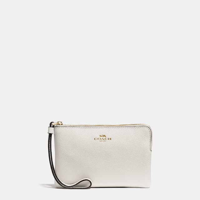 Crossgrain Leather Corner Zip Length 16.0cm,  Width 1.5cm, Height 10.0cm