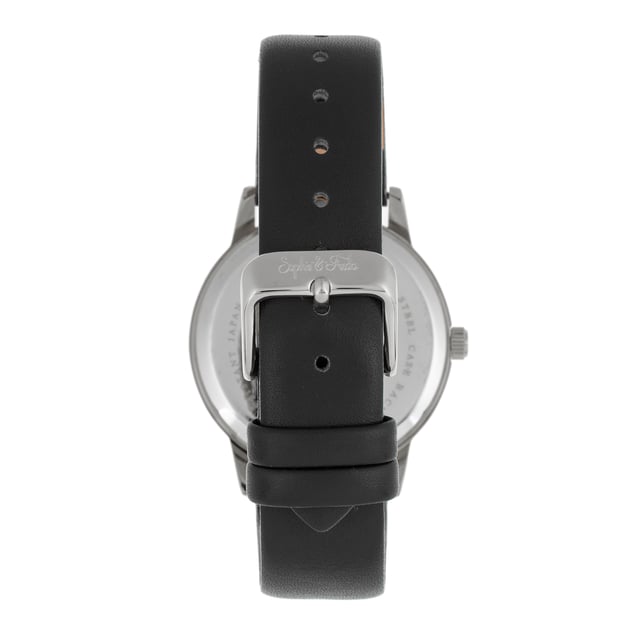 Polished Alloy CaseÂ ; Quartz MovementÂ ; Non-Glare Scratch-Resistant Mineral CrystalÂ ; Custom Ombre Dial; Logo Engraved Stainless Steel Caseback; Genuine Leather Strap; Logo-Engraved Stainless-Steel Clasp; 36mm Case DiameterÂ ; 3ATM Water Resistance;
