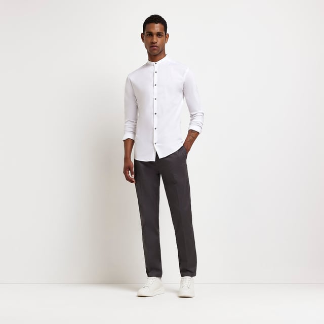 River island grandad cheap shirt