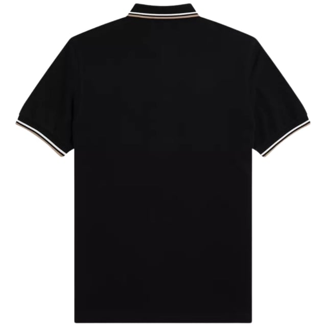 Fred Perry Brown Twin Tipped Collar Black Polo Shirt