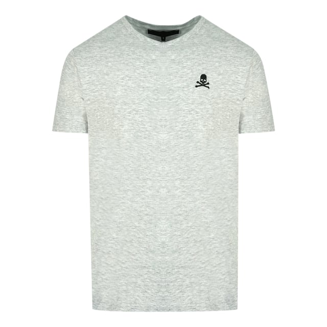 Camiseta con cuello en V y ropa interior gris con logo de calavera y tibias cruzadas de Philipp Plein. Camiseta Philipp Plein Gris. Ajuste elástico 95% algodón, 5% elastano. Logotipo de calavera y tibias cruzadas de la marca Plein. Camiseta de manga corta, Colección Ropa Interior. Código de estilo: UTPV01 94
