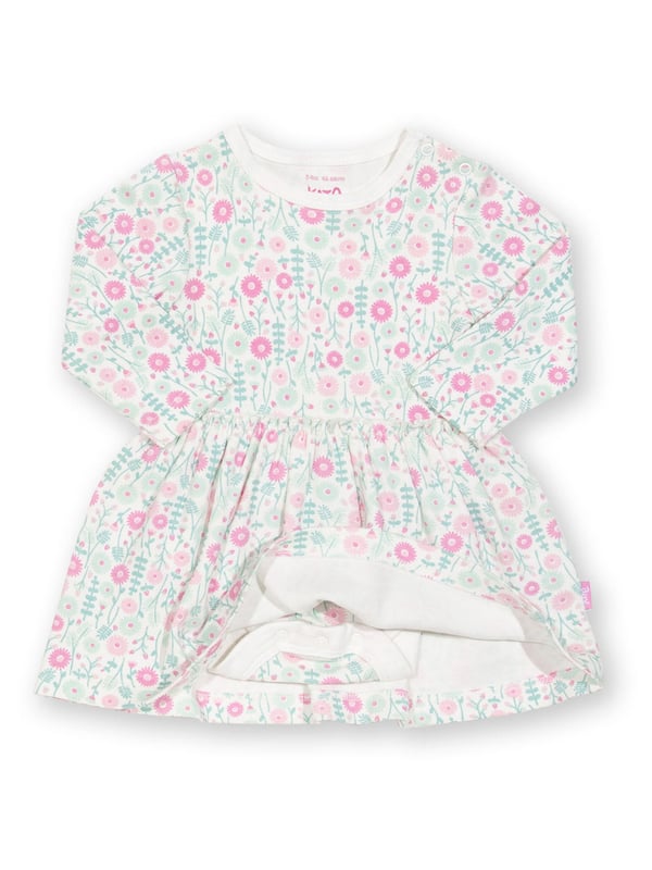Practically perfect! The pretty daisy ditsy design brings together style with easy dressing in one garment. A combined bodysuit and dress gives a great look with lots of comfort and is oh-so-practical for adventurous little ones on the go.
