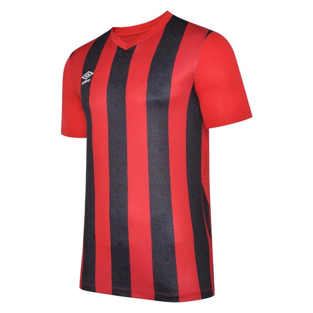 100% Polyester. Design: Logo, Marl, Stripe. Neckline: Self Fabric, V Neck. Sleeve-Type: Short-Sleeved. Curved Panels. Fabric Technology: Lightweight.
