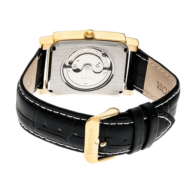 316L Surgical-Quality Stainless Steel Case; Jeweled Automatic Movement; Jewel Bearings: 17 Jewels; 42-Hour Power Reserve; Beats per Hour (BPH): 21600/Hour; Sapphire-Coated Mineral Crystal; Engraved Dial; Observation Caseback to View Movement; Genuine Leather Crocodile-Embossed Strap; Logo-Engraved Stainless Steel Clasp; Luminous Hands; Seconds Sub-Dial; 32mm Case Diameter; 5 ATM Water Resistance;