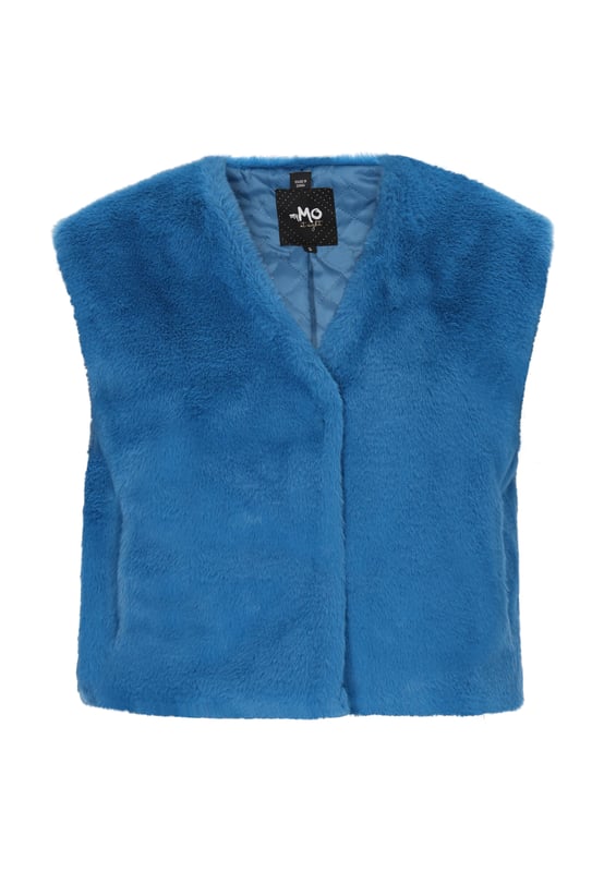 Geef je wintergarderobe een boost met dit funky, mouwloze vest met kort bont. De zachte buitenkant en binnenvoering zorgen voor warmte en comfort, perfect voor koude dagen. Met een V-hals, verborgen sluiting en rechte zoom biedt het een casual maar stijlvolle look. Dit wintervest is gemaakt voor een moderne jonge vrouw en houdt je het hele seizoen lang behaaglijk.  Waistcoat