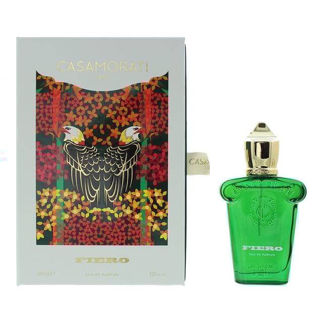 Xerjoff Casamorati 1888 Fiero is a refreshing and invigorating aromatic spicy fragrance that embodies vitality and energy, launched in 2010. Inspired by the passion and intensity of Italian culture, this body spray exudes a vibrant and captivating aura, making it perfect for daily wear or when you want a burst of revitalization. The opening is a lively explosion of citrusy notes. Zesty bergamot, lemongrass, blood orange and Amalfi lemon create a bright and effervescent introduction that instantly uplifts your mood. These refreshing citrus notes provide an energetic and invigorating start to the fragrance experience. As the scent evolves, a fresh heart emerges. Mint, neroli, tarragon and thyme add a touch of dynamism and intensity. These aromatic notes create a sense of heat and passion, evoking a feeling of confidence and allure. In the dry-down, the fragrance settles into a woody and musky base. A blend of sandalwood, patchouli, nutmeg, coumarin and vetiver brings an earthy and grounded quality, providing a solid foundation for the fragrance.