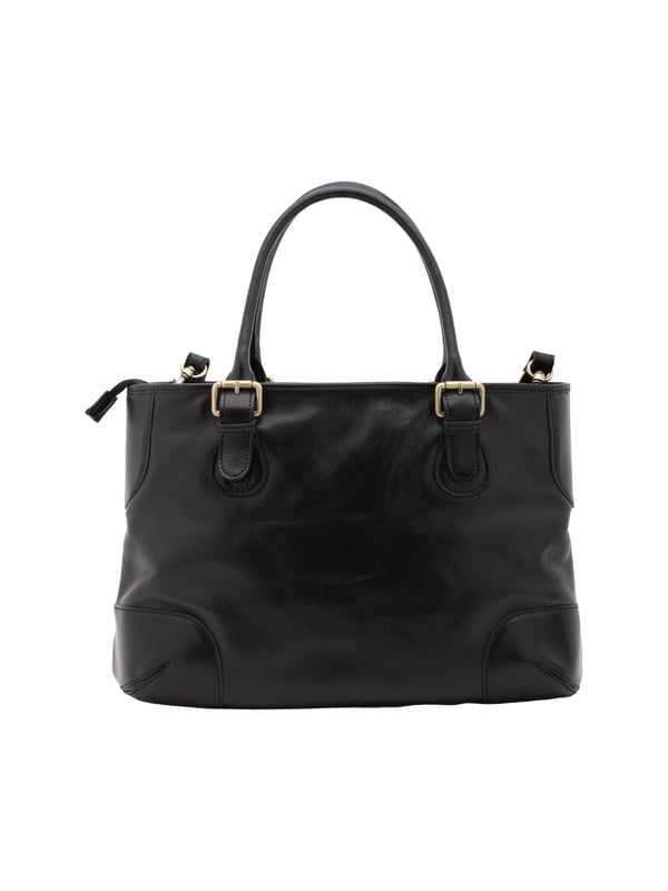 Bolso bandolera para mujer. El cierre es con cremallera. Hay dos bolsillos internos con cremalleras. Los bolsillos externos están ausentes. La bandolera es extraíble en piel. El mango es de piel. Hay dos compartimentos internos. El material exterior es auténtica piel de vacuno. Internamente está forrado en algodón. Medidas: 28x43x16 cm. Hecho en Italia