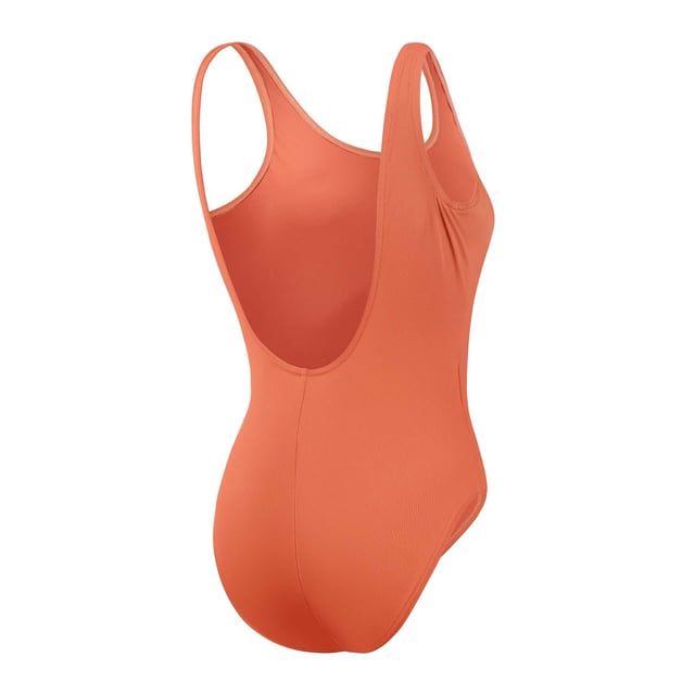 Womens Speedo Textured Deep U-Back Swimsuit in orange.- Scoop neck  deep U back.- Ombre Printed Elastic underbust and waistband detail.- ECO Waffle textured stretch nylon fabric.- Made in part from recycled waste fabric - The Nylon yarns in the fabric are made from 100% pre-consumer waste  such as waste fabric from factories.- Ref: 800387416588Please note that returns will only be accepted if the hygiene label is still attached to the product.