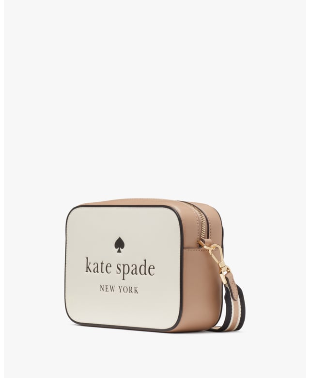 Oh Snap Colorblock Saffiano Leather Mini Camera Bag, Embossed With Spade Logo, Slip Pocket, Back Slip Pocket,  Length: 5.50 Cm,  Width: 12.50 Cm,  Height: 19.00 Cm