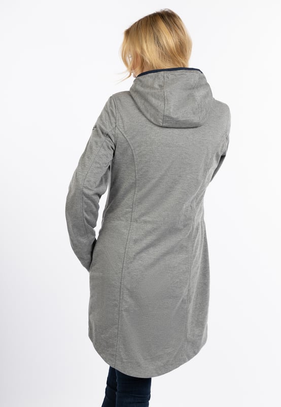 Futter: kein Futter/no lining, Füllung: keine Füllung,  Beschichtung: 100% Thermo-Polyurethan  Ein leichtes, dünnes Jersey-Material auf der Außenseite, volle Funktion in der Innenseite. Dafür sorgt eine Thermo-Polyurethan beschichtete Zwischenschicht, die die Innenseite warm und trocken hält. Ein weiterer Pluspunkt ist die sportliche Longform, die mit einem innen liegenden, elastischen Zugband auf Taille gezogen werden kann. Praktische Elemente wie die Kapuze mit Tunnelzug und Kordel, die Seitentaschen mit Druckknöpfen sowie der 2-Wege-Reißverschluss ergänzen das funktionale Design. Mit dieser Übergangsjacke sind Sie bei allen Aktivitäten an der frischen Luft bestens geschützt.  Funktionsjacke