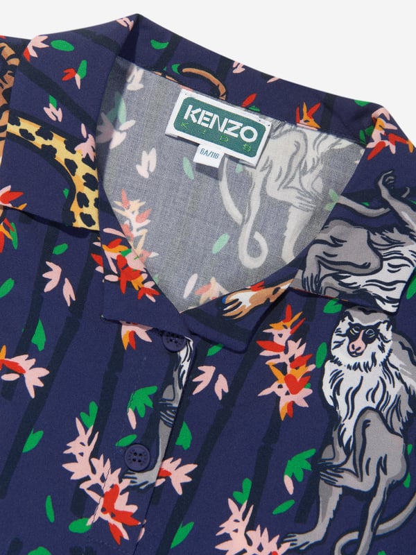 KENZO KIDS Girls Short Sleeve Shirt in Blue