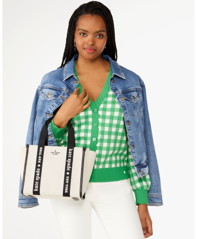 Kip Canvas Small Tote, Metal Pinmount With Spade, Back Slip Pocket,  Length: 25.40 Cm,  Width: 22.00 Cm,  Height: 15.50 Cm