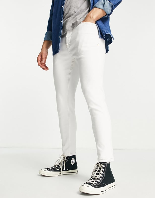 Topman top white jeans
