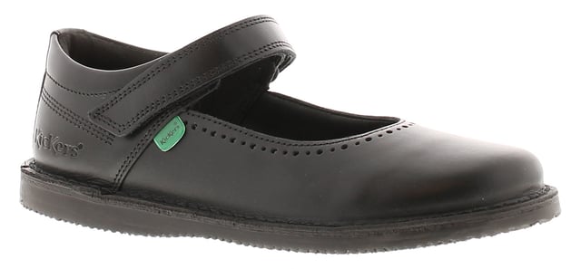 Kickers Junior Girls Shoes School Kopi Mj Brogue Leather Black. Leather Upper. Pu Lining. Synthetic Sole. Footwear Slip-On.