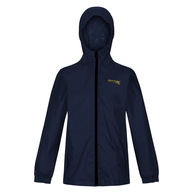 Regatta Great Outdoors Childrens/Kids Pack It Jacket III Waterproof Packaway Black (Midnight) 100% polyamide. Lightweight, waterproof jacket that packs down small, ideal for walking, hiking, camping, festivals and school trips. The seam sealed ISOLITE 5,000 polyamide fabric with a DWR (Durable Water Repellent) finish sheds moisture and breathes. With two handy pockets and a small stuff sack. Regatta Kids Sizing (chest approx): 2 Years (53-55cm), 3-4 Years (55-57cm), 5-6 Years (59-61cm), 7-8 Years (63-67cm), 9-10 Years (69-73cm), 11-12 Years (75-79cm), 32" (79-83cm), 34" (83-85cm).