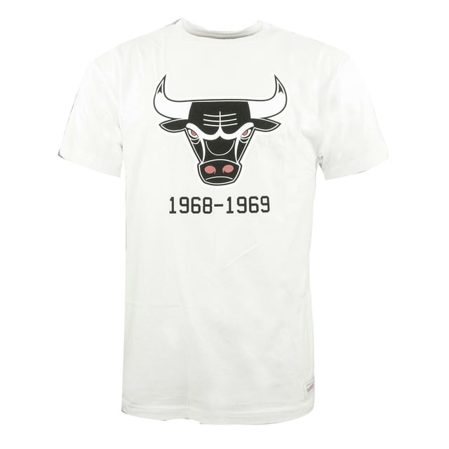 Mitchell & Ness Team Logo Traditional T-Shirt White Chicago Bulls Top