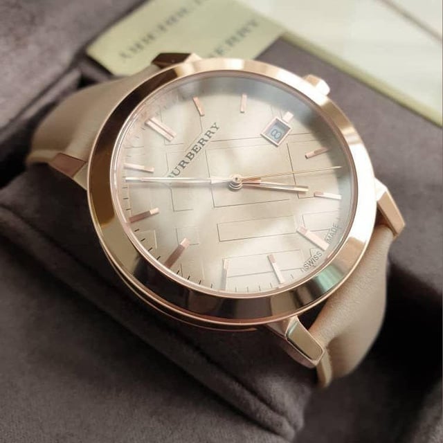 Specification Details Brand Burberry Model BU9014 Barcode Number 4051432468520 Gender Women's Case Diameter 38 mm Case Material Stainless Steel Case Colour Rose Gold Dial Colour Tan Check Stamped Band Material Leather Band Colour Beige Movement Quartz Chronograph No Water Resistance 5 ATM