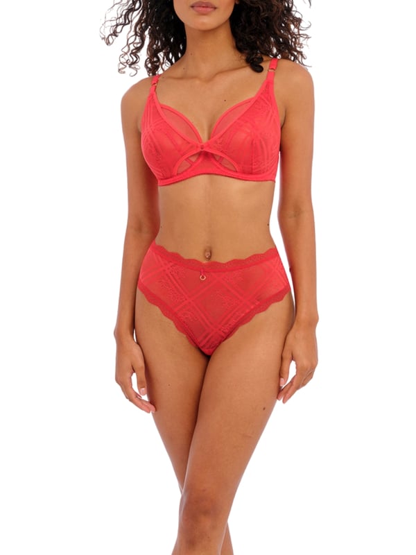Freya Freya Fatale High Apex Bra. Stretch geo floral lace outer cup to create high apex and give forward projection. This product is recommended as hand wash only.