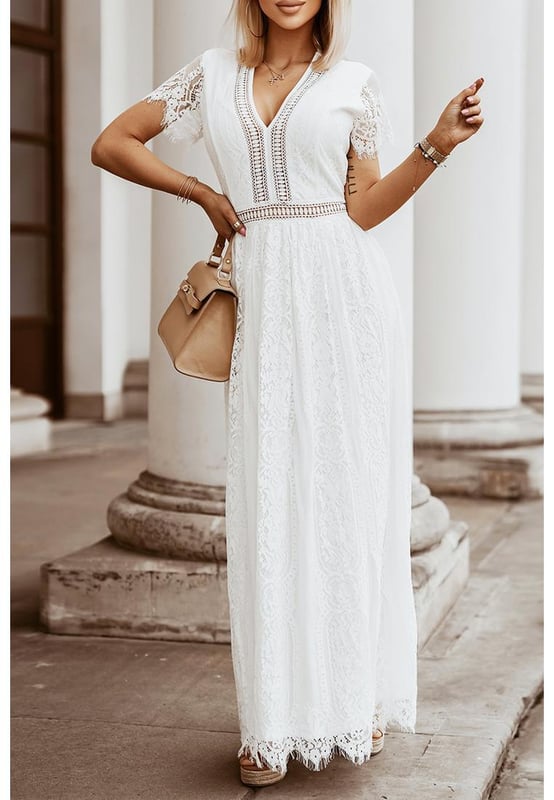 Stunning Blue Fill Your Heart Lace Maxi Dress
  Beautiful lace design
  Maxi length for a sophisticated look
  Fitted silhouette for a flattering fit
  Strategic seaming
  Eye-catching blue color
  Made with Quality materials
  Comfortable and durable
  Perfect for special occasions or formal events
  Embrace timeless elegance