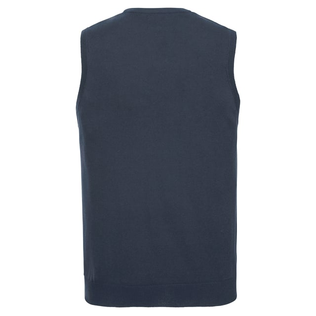 Material: 50% Acrylic, 50% Cotton. Fabric: 12 Gauge Knit, Soft Touch. Design: Plain. 275gsm. Hem: Elasticated, Ribbed. Fabric Technology: Lightweight, Quick Dry, Stain Resistant. Easy-Care. Cuff: Elasticated, Ribbed. Sleeve-Type: Sleeveless. Neckline: V Neck. Fit: Classic. Fastening: Pull Over. Sustainability: Amfori, Better Cotton Initiative, BSCI, Fair Labor Association, Oeko-Tex Standard 100 Certified, WRAP Certified. Suitable for: Embroidery.