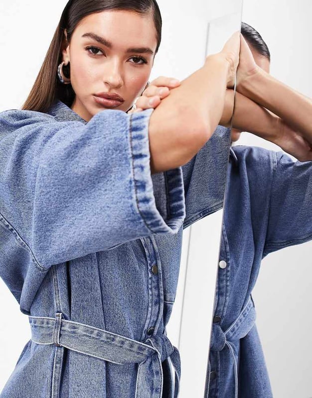 Dresses by ASOS EDITION Best dressed: secured Spread collar Padded shoulders Press-stud placket Chest pocket Tie waist Regular fitSold By: Asos