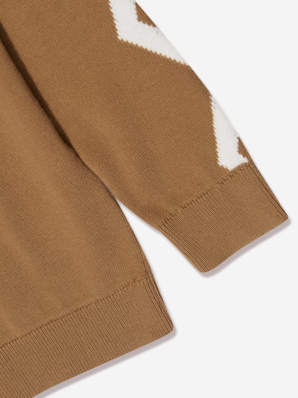 Stella McCartney incorporate excellent construction and vivid imagery into their beautiful aesthetics. This unisex nut brown jumper captures the label's refined detail and innovative outlook. Made with cartoon imagery with zig zag patterning down the arms.‚ Ribbed Trims ‚ Long Sleeves ‚ Bow and Button Imagery‚ Zig Zag Patterning ‚ Straight Hem‚ 100% CottonStella McCartney : Boys Height  2Y: 32-35" / 83-89cm3Y: 35-38" / 90-97cm4Y: 38-41" / 98-104cm5Y: 41-43" / 105-110cm6Y: 43-45" / 111-116cm8Y: 45-50" / 117-128cm10Y: 50-55" / 129-140cm