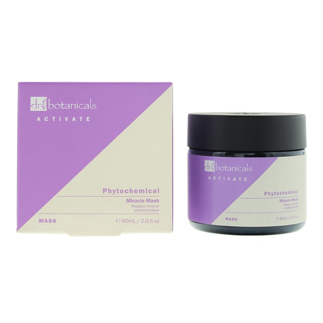 Dr Botanicals Phytochemical Miracle Mask is crafted to rejuvenate and invigorate your complexion. Infused with a blend of advanced botanicals and phytochemicals, this miracle mask is designed to detoxify, brighten, and restore your skin's natural radiance. This miracle mask is enriched with a powerful blend of phytochemicals, which are natural compounds derived from plants. These potent ingredients work synergistically to revitalise and nourish your skin. The mask effectively draws out impurities, excess oil, and toxins from the skin, helping to clarify and purify your complexion. It leaves your skin feeling refreshed and rejuvenated. Formulated to promote a more radiant complexion, this mask helps even out skin tone, reduce the appearance of blemishes, and unveil a brighter, more luminous glow. The mask is packed with skin-loving botanicals known for their nourishing and revitalising properties. These ingredients help support collagen production, improve elasticity, and combat signs of aging. The mask provides a surge of moisture, replenishing your skin's natural hydration levels. It creates a dewy, supple complexion that feels revitalised and refreshed. Dr Botanicals is committed to using natural and ethically sourced ingredients. This product is also cruelty-free, ensuring that no animals are harmed during its production. Dr Botanicals Phytochemical Miracle Mask is suitable for all skin types, making it an inclusive and effective choice for your skincare routine. Infused with calming botanical extracts, this mask helps relax and rejuvenate your skin. It reduces redness and inflammation, leaving your complexion feeling balanced and refreshed.