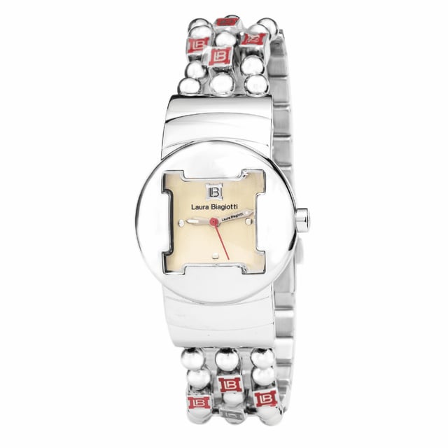 Laura Biagiotti Dameshorloge Kwarts Zilver• Materiaal kastdeksel: Staal• Soort glas: Mineraal• Materiaal Band: Roestvrij Staal• Kleur kast: Zilver• Waterdichtheid: 0 m (0 ATM)• Diameter: 28 mm